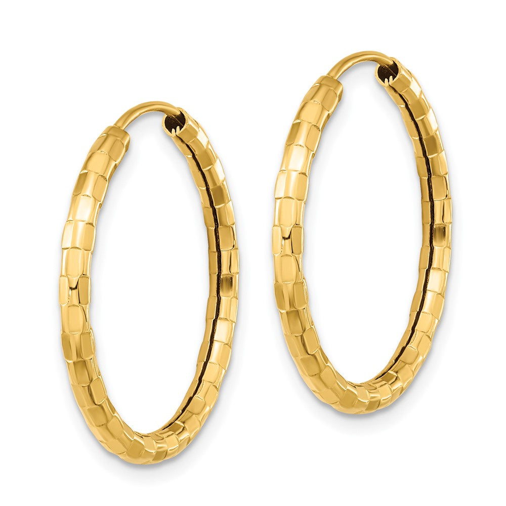 14K Gelbgold Poliert Facettiert 2.5mm Creolen
