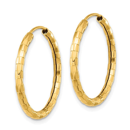 14K Gelbgold Poliert Facettiert 2.5mm Creolen