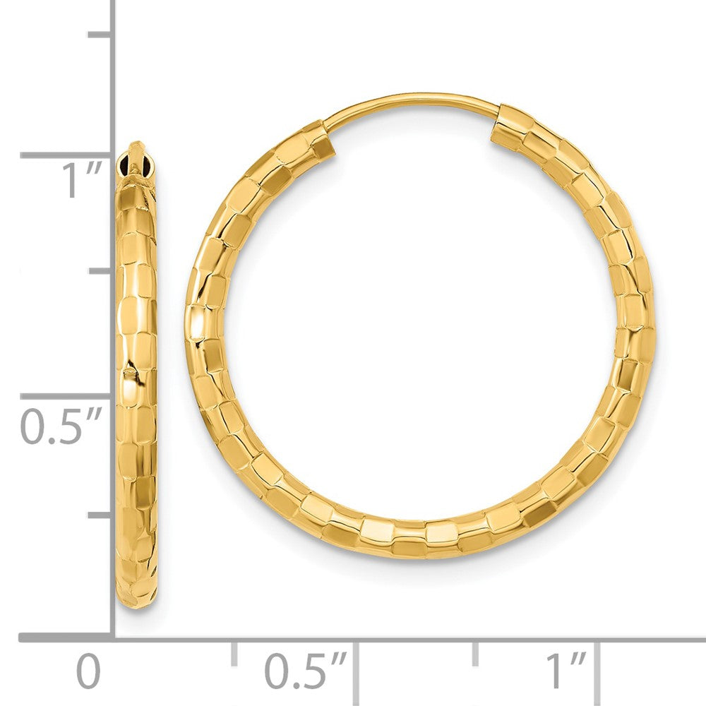 14K Gelbgold Poliert Facettiert 2.5mm Creolen