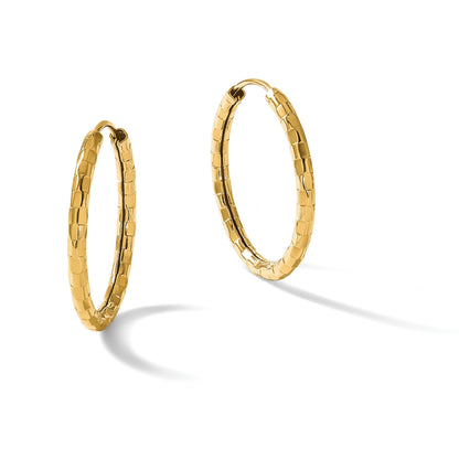 14K Gelbgold Poliert Facettiert 2.5mm Creolen