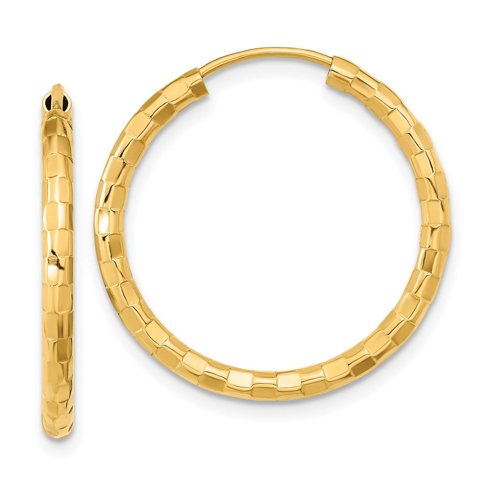 14K Gelbgold Poliert Facettiert 2.5mm Creolen
