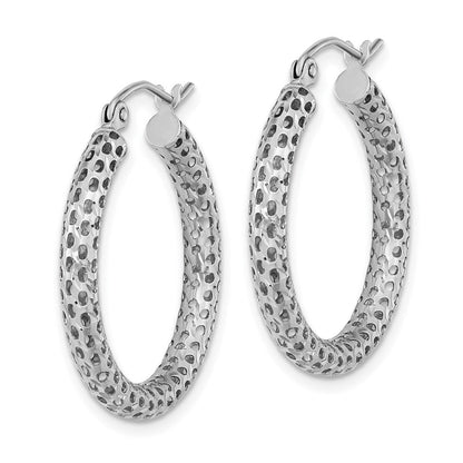14K Weißgold Netz Creolen