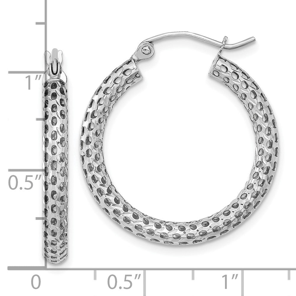 14K Weißgold Netz Creolen