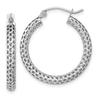 14K Weißgold Netz Creolen