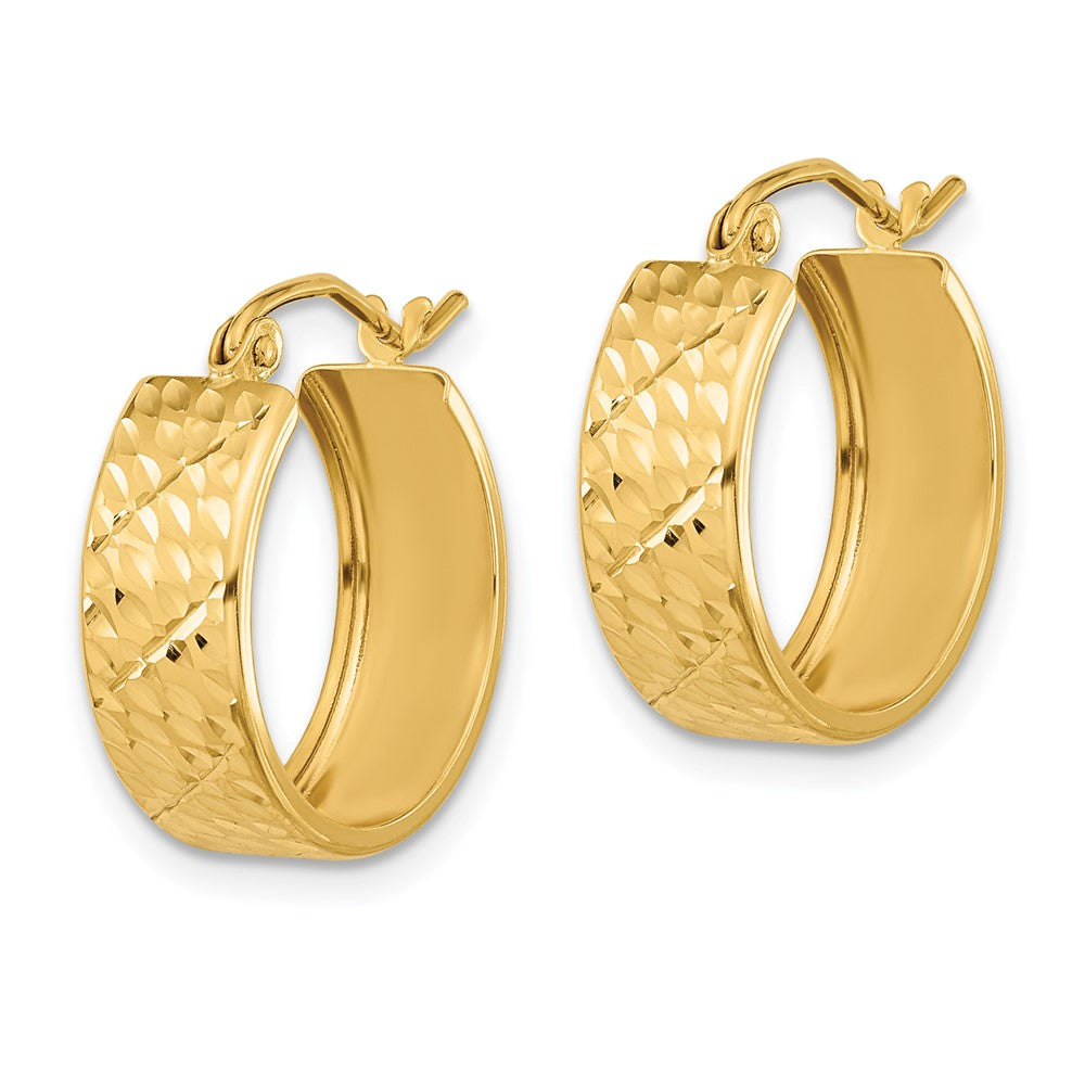 14K Gelbgold Diamantiert Creolen