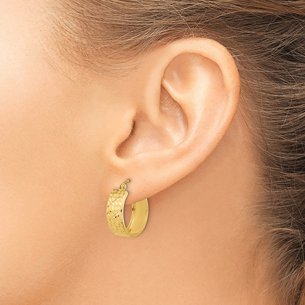 14K Gelbgold Diamantiert Creolen