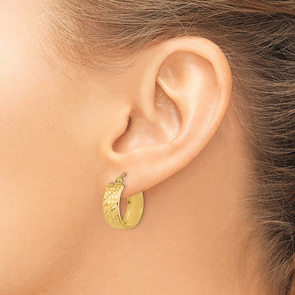 14K Gelbgold Diamantiert Creolen