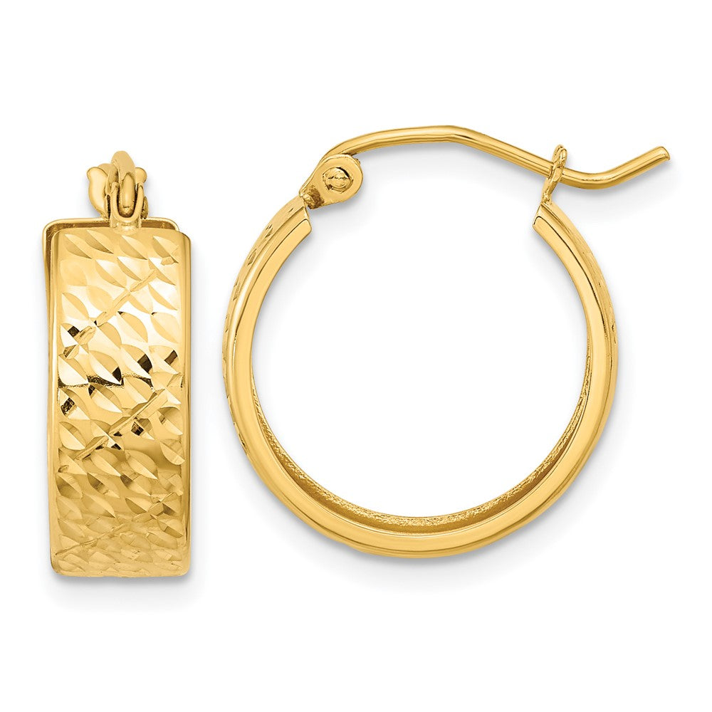 14K Gelbgold Diamantiert Creolen