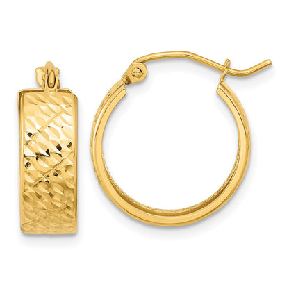 14K Gelbgold Diamantiert Creolen