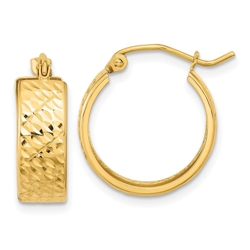 14K Gelbgold Diamantiert Creolen