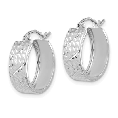 14K Weißgold Diamantiert Creolen