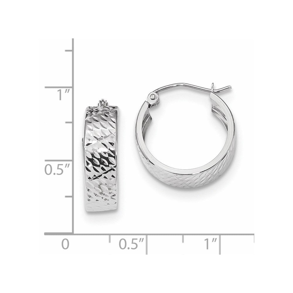 14K Weißgold Diamantiert Creolen