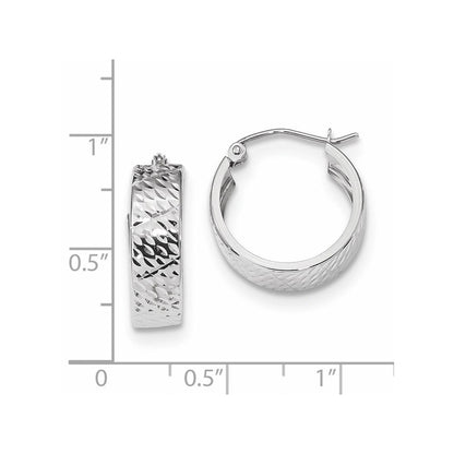 14K Weißgold Diamantiert Creolen