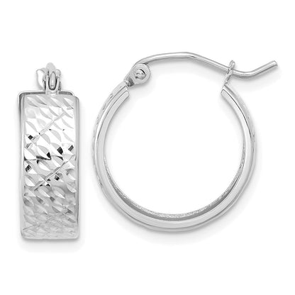 14K Weißgold Diamantiert Creolen