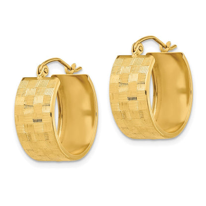 14K Gelbgold Diamantiert Creolen