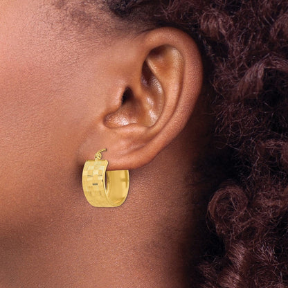 14K Gelbgold Diamantiert Creolen