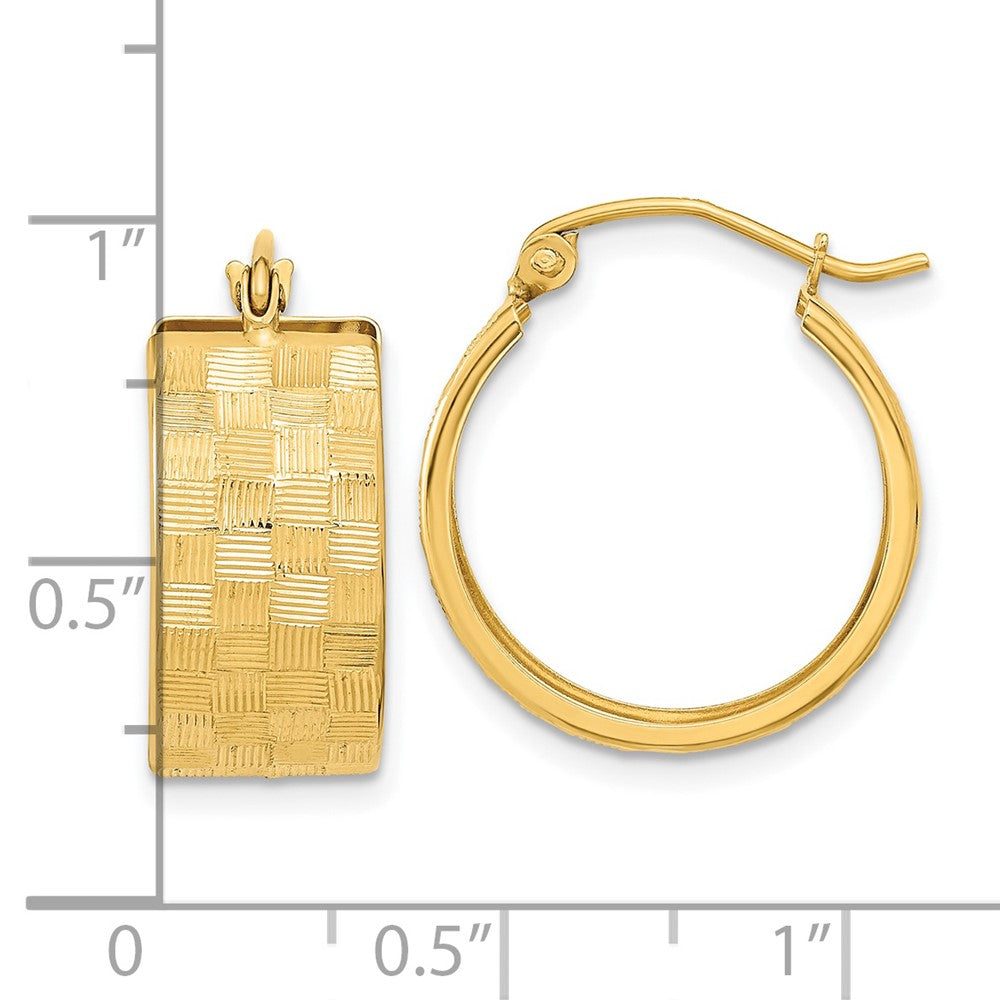14K Gelbgold Diamantiert Creolen