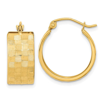 14K Gelbgold Diamantiert Creolen