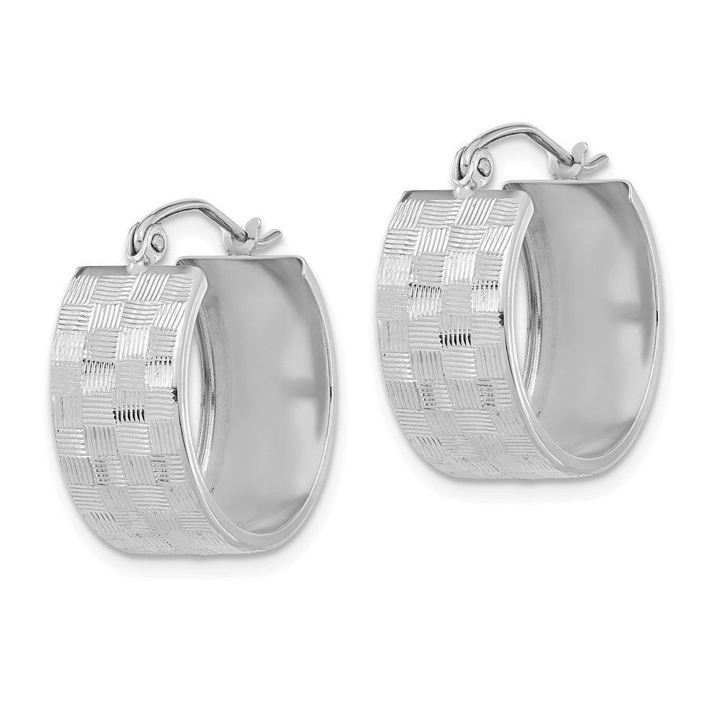 14K Weißgold Diamantiert Creolen