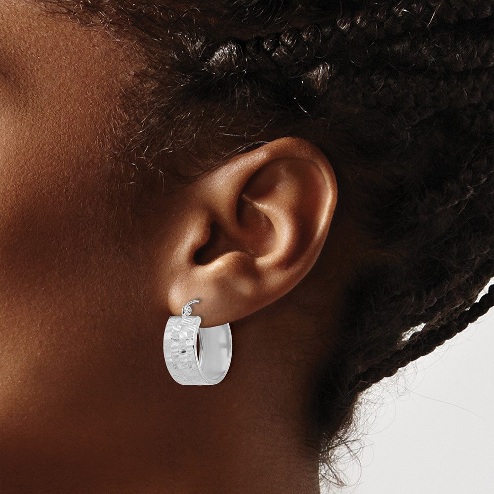14K Weißgold Diamantiert Creolen