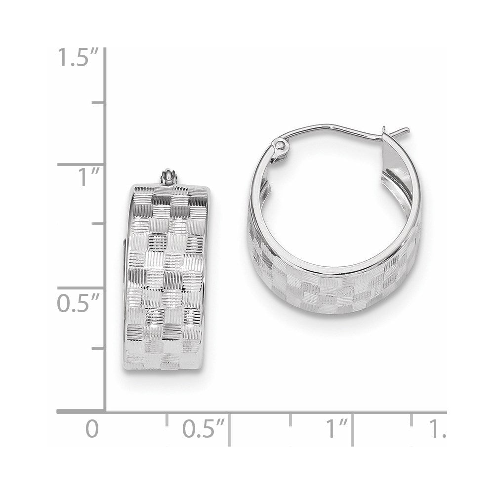 14K Weißgold Diamantiert Creolen