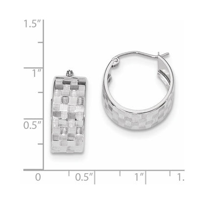14K Weißgold Diamantiert Creolen