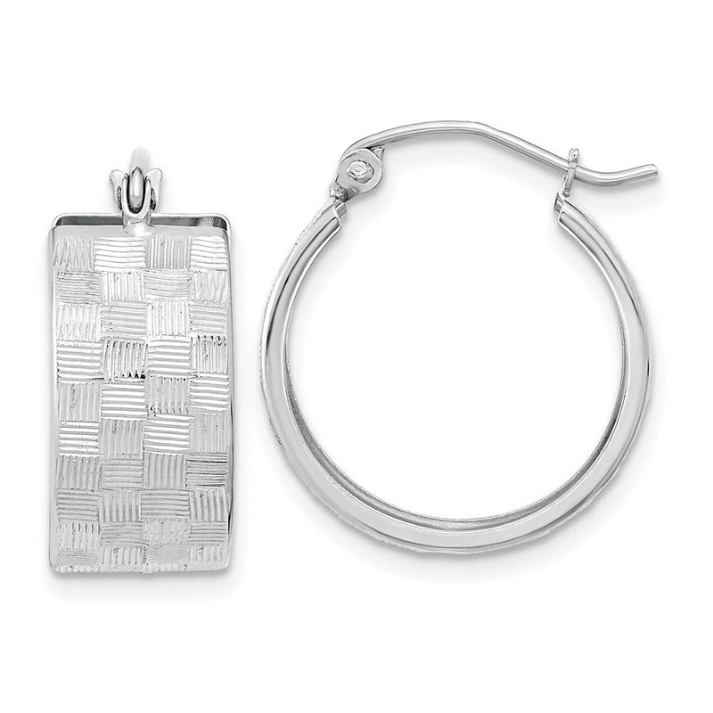 14K Weißgold Diamantiert Creolen