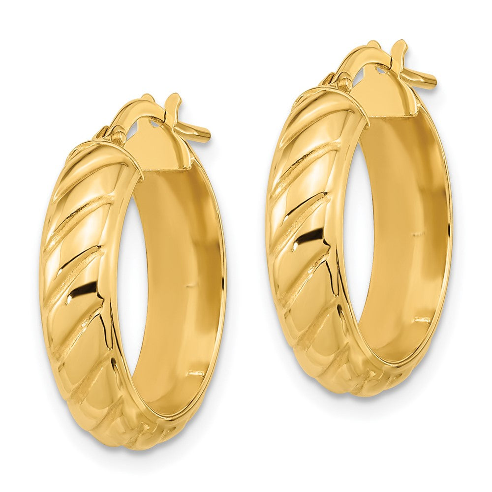14K Gelbgold Poliert Fantasie Creolen