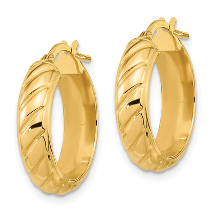 14K Gelbgold Poliert Fantasie Creolen