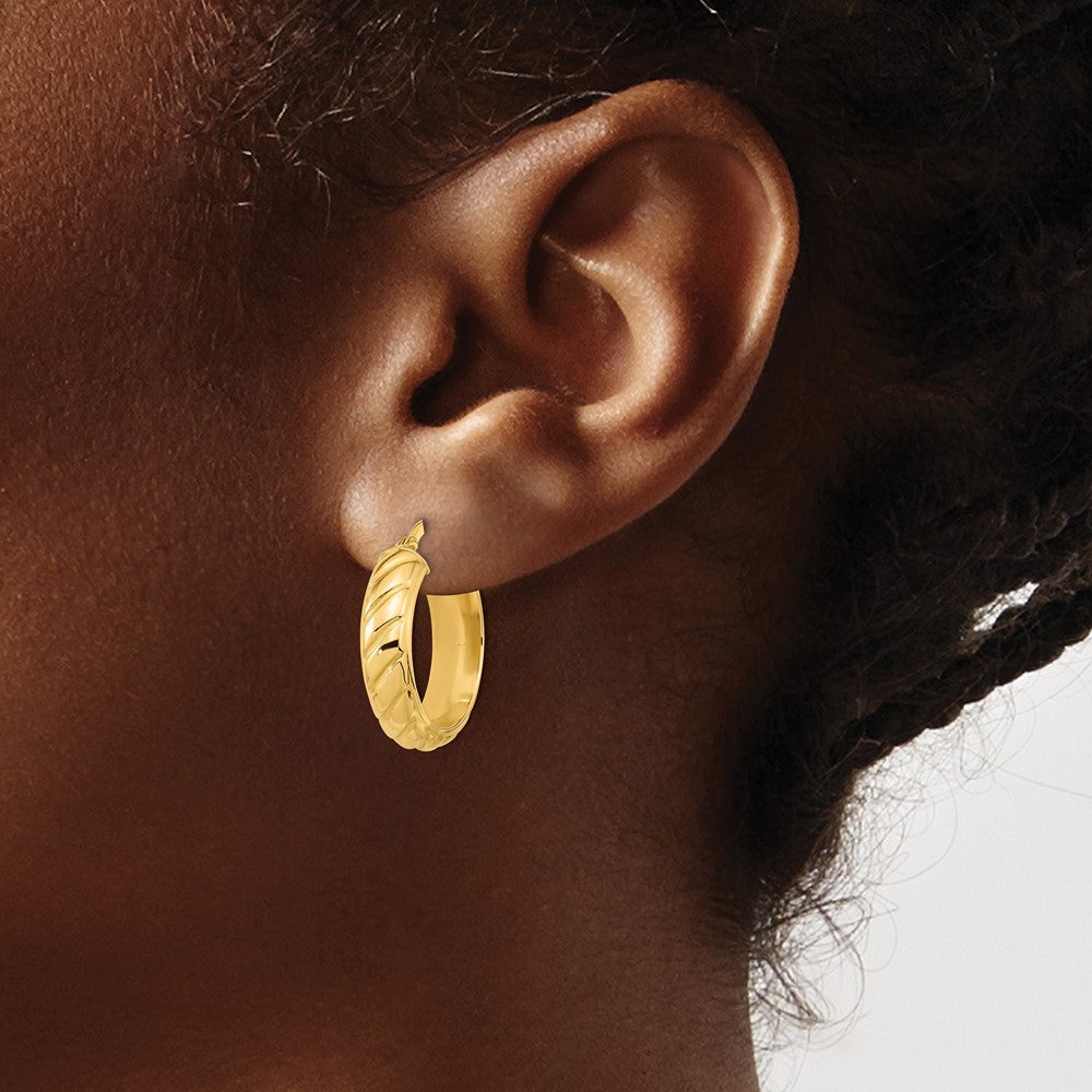 14K Gelbgold Poliert Fantasie Creolen