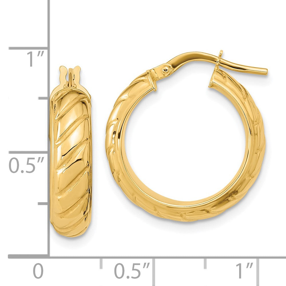 14K Gelbgold Poliert Fantasie Creolen