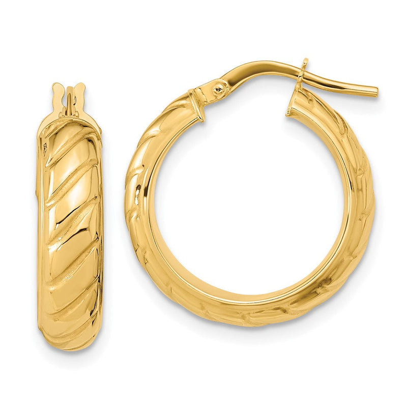 14K Gelbgold Poliert Fantasie Creolen