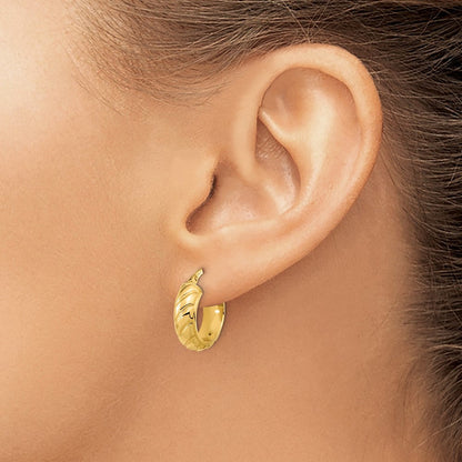 14K Gelbgold Poliert Fantasie Creolen