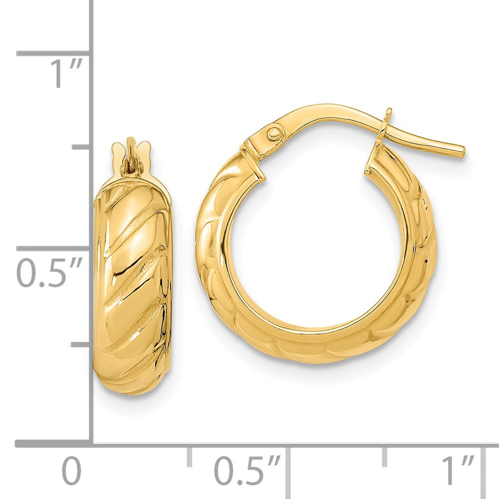 14K Gelbgold Poliert Fantasie Creolen