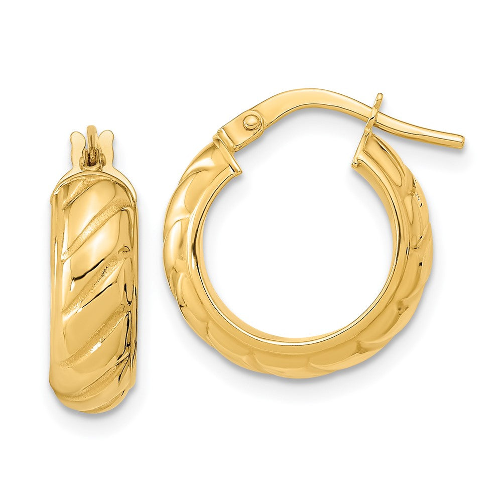 14K Gelbgold Poliert Fantasie Creolen