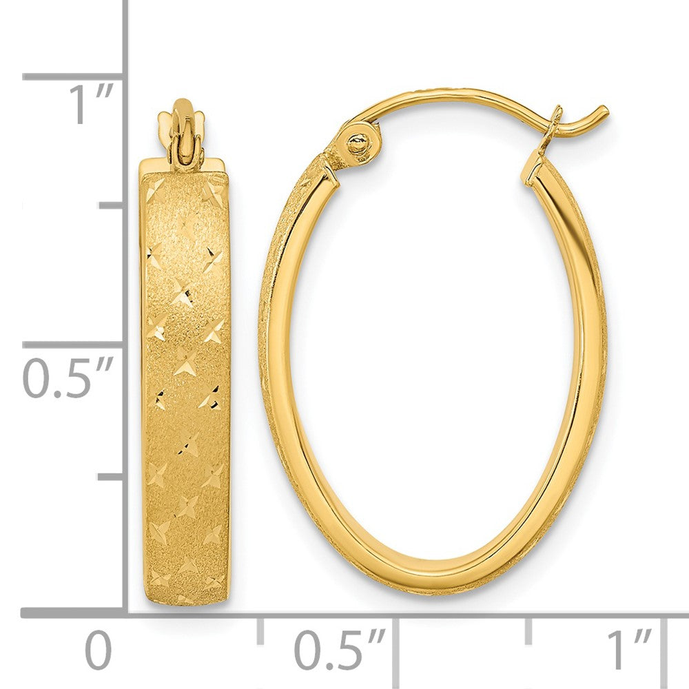 14K Gelbgold Poliert Satiniert Diamantiert Creolen