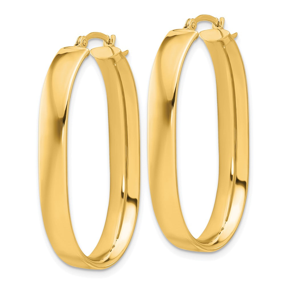14K Gelbgold Poliert Oval Creolen