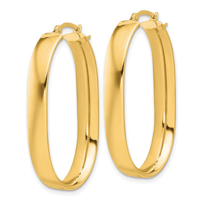14K Gelbgold Poliert Oval Creolen