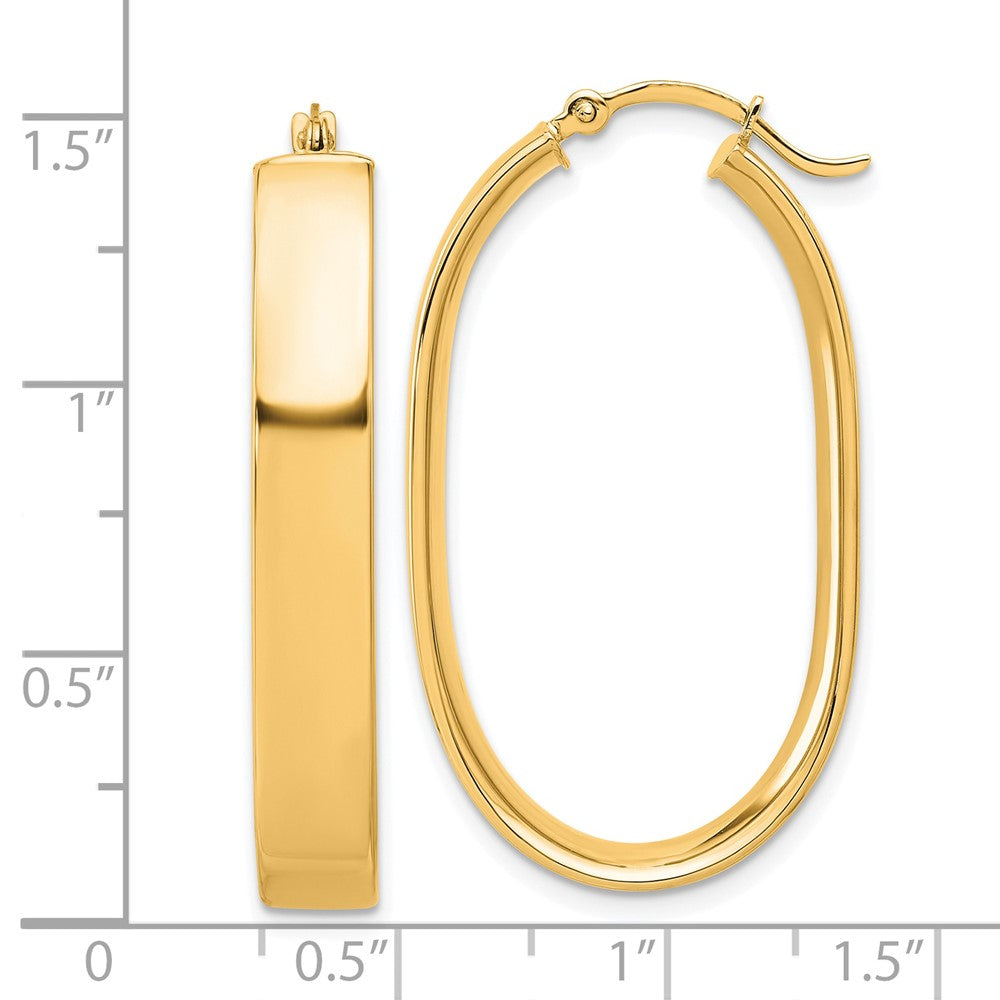 14K Gelbgold Poliert Oval Creolen