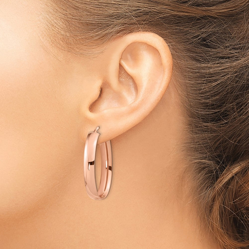 14K Roségold Oval Creolen