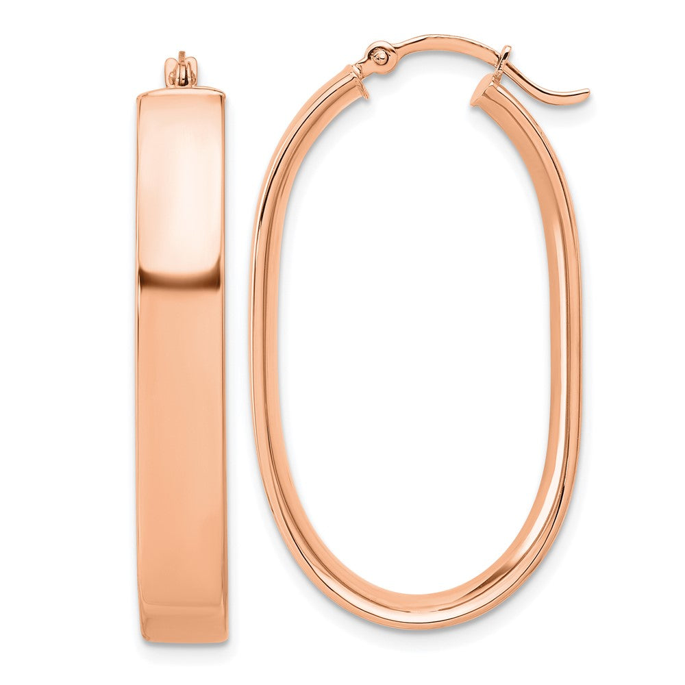 14K Roségold Oval Creolen
