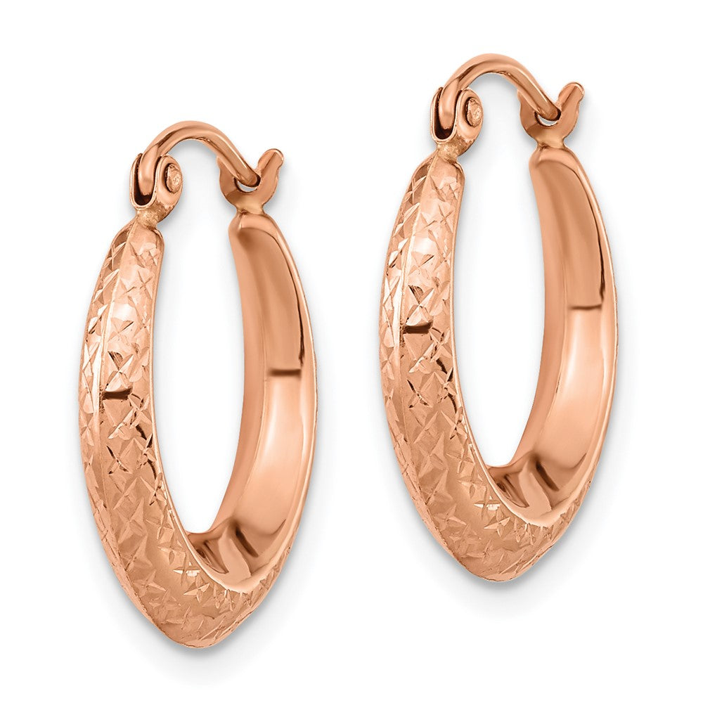 14K Roségold Strukturiert Hohl Creolen
