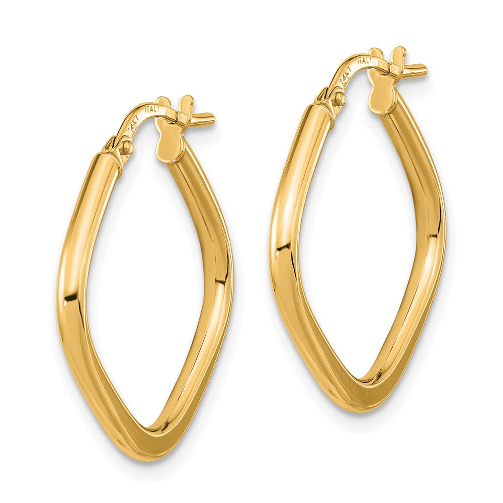14K Roségold Poliert Quadratisch Creolen