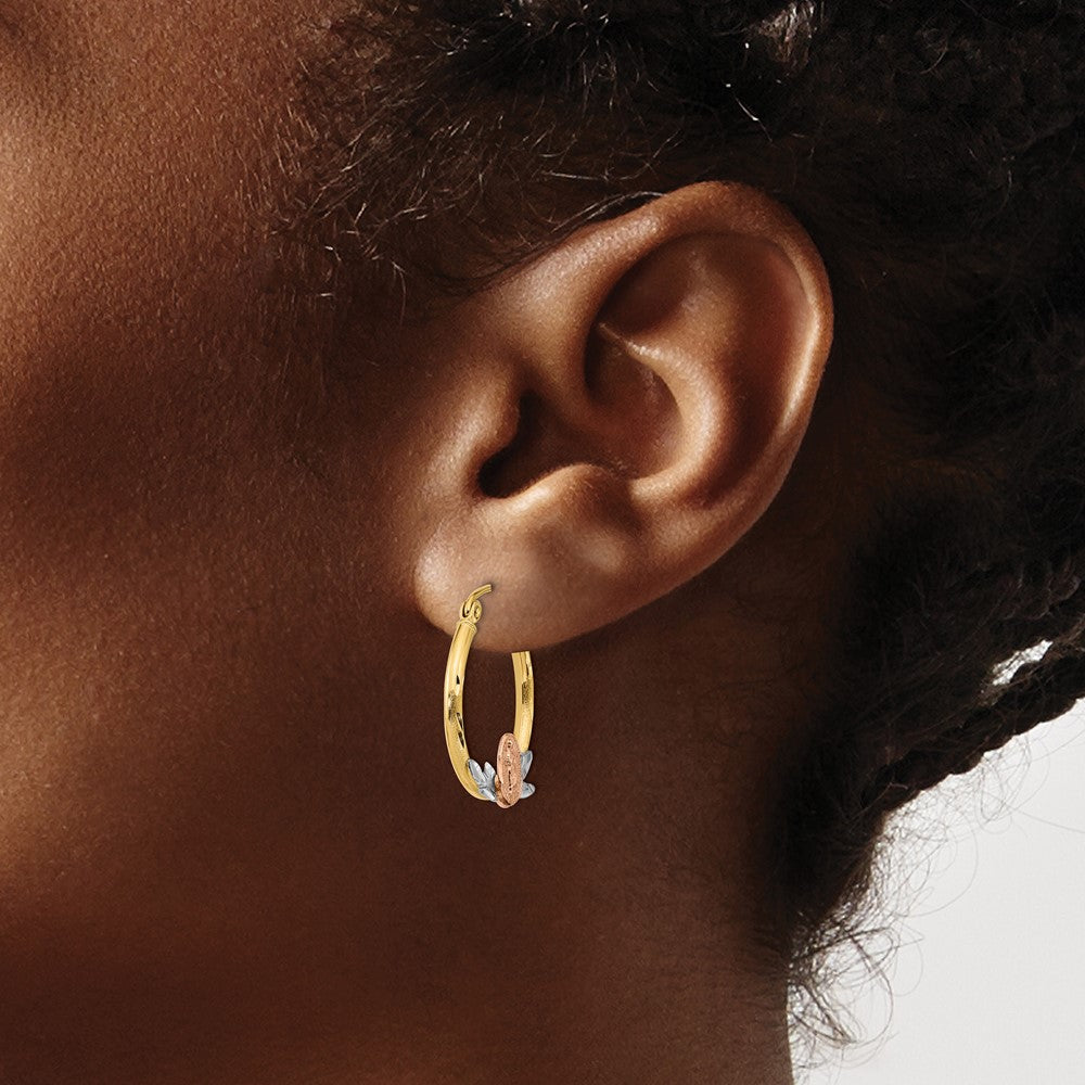 14K Tricolor Guadalupe Creolen