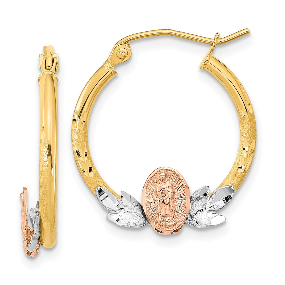 14K Tricolor Guadalupe Creolen