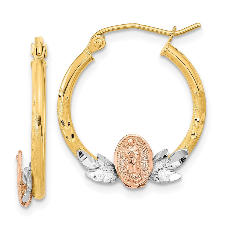 14K Tricolor Guadalupe Creolen