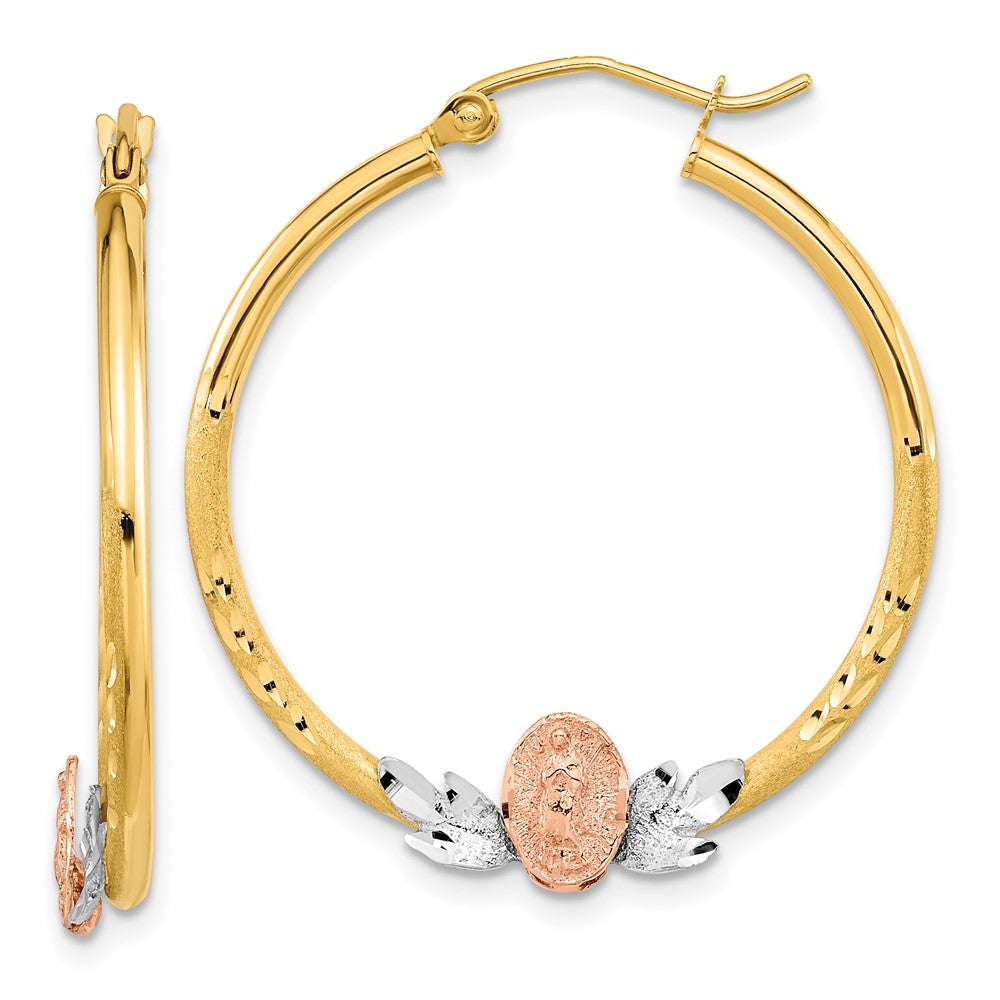14K Tricolor Guadalupe Creolen