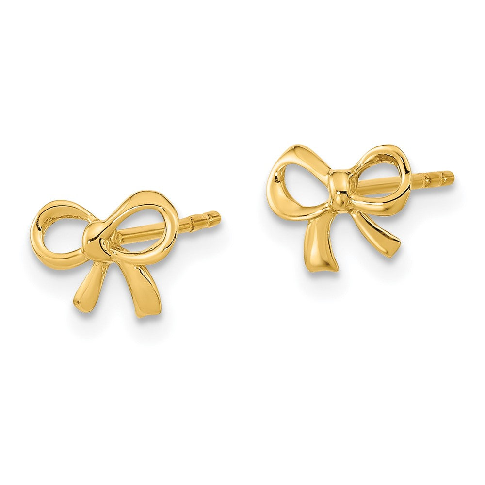 14K Gelbgold Poliert Schleife Ohrstecker