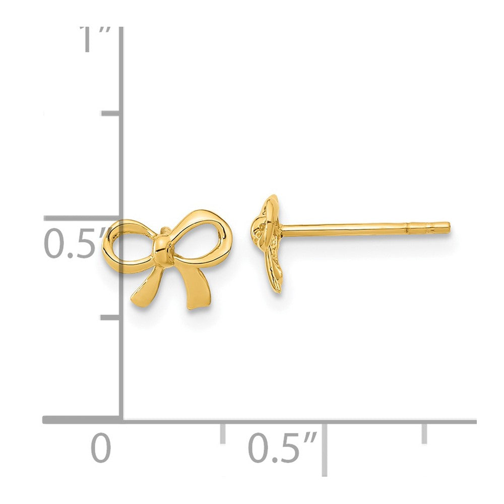 14K Gelbgold Poliert Schleife Ohrstecker