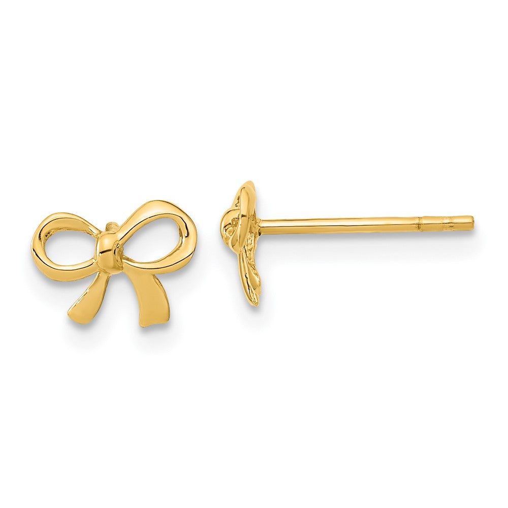 14K Gelbgold Poliert Schleife Ohrstecker